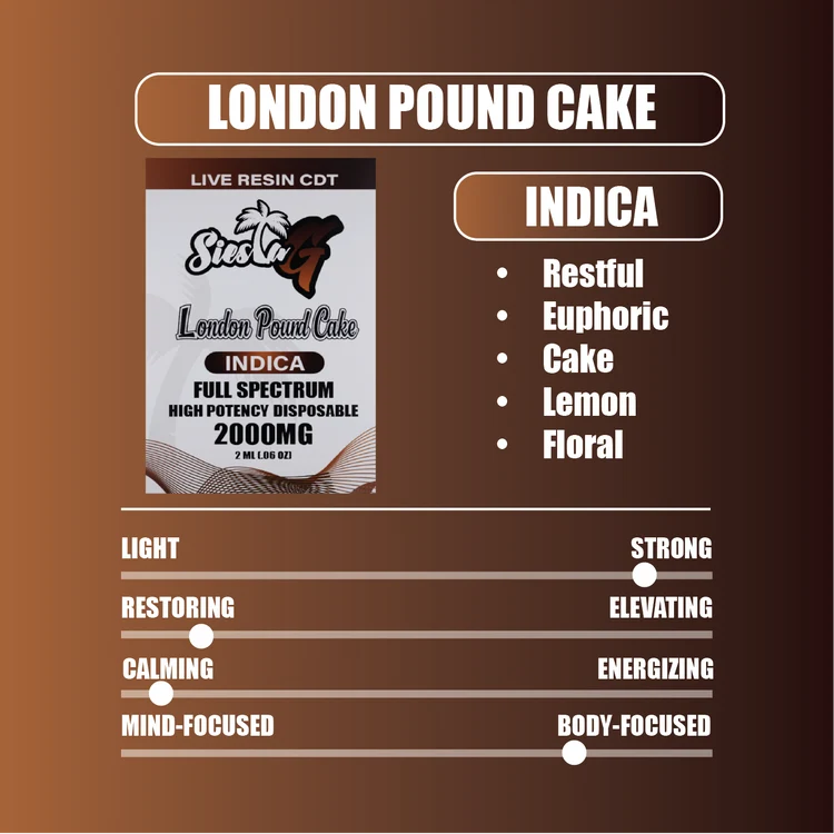 SIESTA G 2G - LONDON POUND CAKE (INDICA)